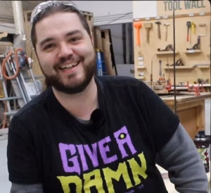 Thomas Tusano in his shop