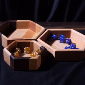 Hexagon Wooden Dice Tray